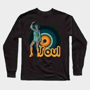 Disco Soul 70s Funk Afro Black Women Disco Party Long Sleeve T-Shirt